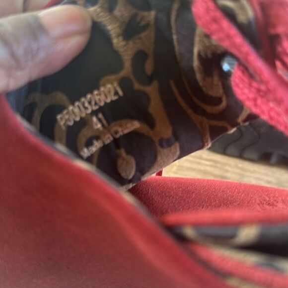 Fly London Yama Red Oiled Wedge Booties 10 - Picture 6 of 6